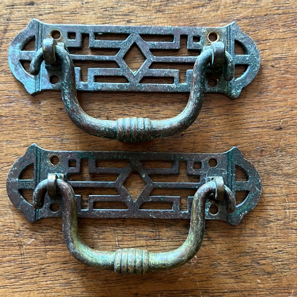 Set of two 1930’s Brass Drawer Pulls